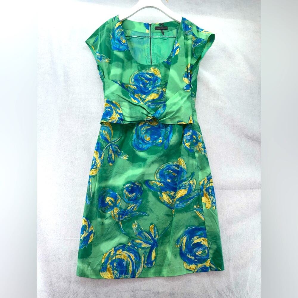 Women’s Kristin Davis Fit and Flare Dress Green & Blue Floral size 8